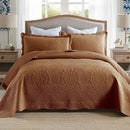 MarCielo 3-Piece 100% Cotton Oversized Bedspread Lightweight Quilt Coverlet Embroidery Farmhouse Bedding Set (Tf Dusty Orange, Oversized Queen (100"x106")) by CozyNest Decor
