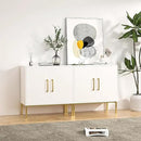 LYNSOM TV Stand for 55 Inch TV, Wood Entertainment Center with Storage Cabinet, TV Cabinet Black, Long Console Table for Living Room, Bedroom by CozyNest Decor