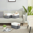 DECOMOMO Storage Baskets for Shelves - Fabric Closet Organizers and Storage Bins, Perfect Baskets for Organizing Closet Toys Nursery (Slate Grey and White, XL - 3 Pack) by CozyNest Decor