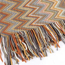 Boho Throw Blanket - Bohemian Fringe Tassels， for Bed Couch Soft ChairBlanket Double Sided (50"x70") (Khaki) by CozyNest Decor