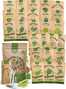 Organo Republic 25 Winter Vegetable Garden Seeds Variety Pack for Outdoors & Indoor Home Gardening 6500+ Non-GMO Heirloom Seeds: Broccoli Beet Carrot Collard Lettuce Radish Spinach Pea Kohlrabi by GreenHaven Gardens