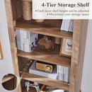 RedLemon Bookshelf with Storage Cabinet, 72" Tall Farmhouse Bookcase with Adjustable Shelves and Barn Door, 4 Tier Office Wood Bookshelf with Retro Metal Handles for Office, Library (Natural Oak) by CozyNest Decor