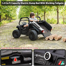 sopbost 24V 10Ah 2 Seater Ride On Car with Remote Control Battery Powered Ride On Toy Electric Kids UTV with Large Dump Bed, 4x75W Motors, White & Black by TinyTreasures Baby Boutique