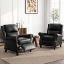 UIXE Pushback Recliner Chairs Set of 2, PU Leather Armchair Push Back Accent Chair, Rivet Trim Club Chair Home Theater Overstuffed Single Sofa Reading Seat for Living Room, Black by CozyNest Decor