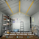 10x12 Ft Outdoor Storage Shed, Extra Large Metal Shed with Frame Floor, Lockable Doors, 2 Windows, Outside Steel Tiny House Ideal for Garden, Backyard, Patio Utility, Tool Storage by GreenHaven Gardens