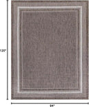 Unique Loom Outdoor Border Collection Area Rug - Soft Border (7' 10" x 10' Rectangle Brown/Ivory) by GreenHaven Gardens