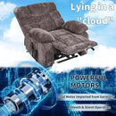 Lay Flat Recliner with Vibration Massage and Lumbar Heating, 26" Wide Recliner with Infinite Position and 2 Remote Controls, Soft Chenille Lift Chair for Living Room, Chocolate by CozyNest Decor