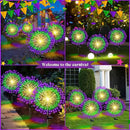 4th of July Decorations Outdoor 4 Pack Solar Power Yard Firework Lights Patriotic Garden Waterproof Solar Lights with 180 LED 8 Modes for Independence Day Party Decoration(Green, Yellow, Purple) by GreenHaven Gardens