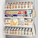 16.9 Inch Wide Large Capacity Magnetic Spice Rack for Refrigerator, 4 Pack Metal Fridge Shelf, White by CozyNest Decor
