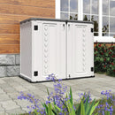 HOMSPARK Storage Shed Weather Resistance, Multi-Purpose Outdoor Storage Cabinet Waterproof, Outdoor Storage Cabinet for Garbage Cans, Lawnmower, Garden Accessories (Off White, Standard-26 cu ft) by GreenHaven Gardens