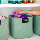 NaturalCozy Storage Cubes 11 Inch Cotton Rope Woven Baskets for Organizing, 3-Pack | Cube Storage Bin | Square Storage Baskets for Shelves Organizer, Classroom, Kids Toy Bins, Closet, Baby Nursery by TinyTreasures Baby Boutique