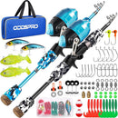 ODDSPRO Kids Fishing Pole Pink, Portable Telescopic Fishing Rod and Reel Combo Kit - with Spincast Fishing Reel Tackle Box for Girls, Youth by TinyTreasures Baby Boutique