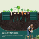 2Pcs Raised Garden Bed - 2 Pack Large Metal Planter Boxes for Vegetables, Flowers, and Herbs - Includes 2 3ft x 30ft Weed Barrier Fabric and 1 Pair of Gloves - Green (8x4x1ft, 2pcs) by GreenHaven Gardens