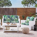 LVTXIII Outdoor Deep Seat Cushion Patio Seat and Back Cushion Set Seasonal Chair Cushion for Dining Arm Chairs, Wicker Chairs and Garden Furniture Decoration, 22"x22"x4", Islamorada Blue Green by GreenHaven Gardens