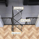 Cumbor 29.7-57" Extra Wide Baby Gate for Stairs, Mom's Choice Awards Winner-Dog Gate for Doorways, Pressure Mounted Walk Through Safety Child Gate for Kids Toddler, Tall Pet Puppy Fence Gate, Black by TinyTreasures Baby Boutique