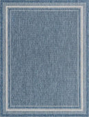 Unique Loom Outdoor Border Collection Area Rug - Soft Border (10' x 13' Rectangle, Blue/ Ivory) by GreenHaven Gardens