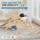 BlueWood 10-in-1 Pikler Triangle Set, Toddler Climbing Toys Indoor, Montessori Climber, Baby Jungle Gyms with Arch, Extra Rope Ladder & Footprint Balance Beam - Natural Rustic by TinyTreasures Baby Boutique