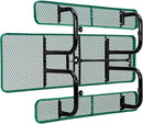 Global Industrial 8'L Rectangular Picnic Table, ADA Compliant, Expanded Metal, Green Thermoplastic Coating, Attached Benches, 1-1/2” Umbrella Pole Hole, Outdoor-Rated by GreenHaven Gardens