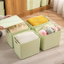 4 pack large plastic White storage bins Baskets, Toy Box Chest with Lids and Handle，Organizer Containers for Baby，Kids,snacks,Nursery，Shelves，Playroom, Bedroom，Office,Closet，home by TinyTreasures Baby Boutique