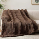 Chunky Knit Throw Blanket, 30''*40'' Knitted Throw Chenille Yarn for Bed Couch, Handmade Dark Brown Crochet Big Thick Blanket, Machine Washable Cute Comfy Blanket for Home Decor by CozyNest Decor