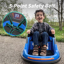Baby Bumper Car, 6V Electric Kids Bumper Car for Toddlers with Remote Control, Bluetooth - Navy Blue by TinyTreasures Baby Boutique