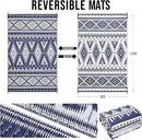 OLANLY Outdoor Rug Waterproof 9x18 ft, Reversible Outdoor Plastic Straw Rug, Boho Patio Rug, Indoor Outdoor Carpet, RV Mat Outside for Patio, Camp, Picnic, Balcony, Deck, Backyard, Navy & White by GreenHaven Gardens
