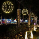 LIGHTSHARE 248LED 12IN+16IN+20IN Light Ball Yard Decoration Pathway Lights White Sphere Light Fold Flat Metal Frame Indoor Outdoor Waterproof Garden Lights, Plug in(Set of 3) by GreenHaven Gardens