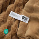 Cozy Bliss Faux Fur Throw Blanket for Couch, Cozy Warm Plush Striped Blanket for Sofa Bedroom Living Room, 60 * 80 Inches Toasty Brown by CozyNest Decor