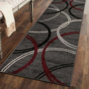 Rugshop Modern Wavy Circles Design Runner Rug 2'7" x 6' Red by TinyTreasures Baby Boutique