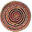 REDEARTH · Round Pouf Ottoman - Braided Boho Poof Home Décor Pouffe Accent Sitting Circular Foot Rest for Living Room, Bedroom, Nursery, Lounge; Jute and Cotton Set of 2 (19.5"x19.5"x14"; Multi) by CozyNest Decor