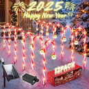Solar Christmas Lights Outdoor Decorations: Candy Cane Light Waterproof for Yard Decorative Outside - Santa Claus Pathway Stake Lighting Patio Garden Path Street Decor 12 Pack by GreenHaven Gardens