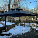 PURPLE LEAF 11FT Cantilever Outdoor Umbrellas Large Patio Umbrella Hanging Double Top Square Offset Umbrella with 360°Rotation Tilting Umbrella Outdoor Patio, Grey by GreenHaven Gardens