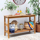 Cambridge Casual Chester Teak Wood Outdoor Console Table – Durable Accent Table for Patio, Deck, Porch and Garden - Perfect for Displaying Plants, Décor, Beverage and Other Outdoor Essential