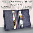 2 Passport Holder - Travel Essentials, RFID Blocking Wallet Credit Card Organiser, Plain Accessories Slim Cover For Men & Women by TinyTreasures Baby Boutique