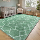 ONASAR Rugs for Living Room Bedroom, 5x8 Washable Fluffy Sage Green and White Area Rug, Geometric Boho Soft Plush Shaggy Floor Carpets for Nursery Kids Girls Boys Teen Dorm Home Decor Aesthetic by TinyTreasures Baby Boutique