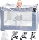 Pack n Play Cover with Zippers – Adaptable Premium Quality Mosquito Net for Stroller, Jogging Stroller, Playpen, Bassinet, Travel Crib – Portable Mosquito Net for Baby, Drawstring Base for Snug Fit by TinyTreasures Baby Boutique