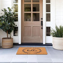Barnyard Designs Natural Coco Coir Heavy Duty Backing Doormat - Large Cute Non-Slip Front Door Welcome Mat for Outside Entrance or Porch Entry, Brown (17x30, Hello Wreath) by CozyNest Decor
