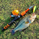 PROBEROS Kids Fishing Pole - Portable Telescopic Fishing Rod and Reel Combo Kit - Spincast Fishing Reel Casting Rods with Lures Lines Tackle Box and Bag for Boys Girls Youth Fishing by TinyTreasures Baby Boutique