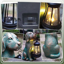 Dog Garden Statue Outdoor Décor with Solar Lights Lantern,Dog Solar Light Figurines Outside Decorations for Yard，Lawn ,Patio, Balcony, Unique Housewarming Gifts by CozyNest Decor