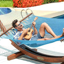 Lazy Daze Hammocks 10.5 FT Double 2 Person Caribbean Rope Hammock, Hand Woven Polyester Hammock with Spreader Bars, for Outside Outdoor Backyard Patio Poolside,450 LBS Capacity,SkyBlue by GreenHaven Gardens