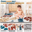 Baby Play Mats for Floor, 47x47 Playpen Mat for Babies, Extra Thicker & Soft Floor Crawling Mat, Foldable Non-Slip Playmat Cushioned for Infants Toddlers, Boho Leaf Design by TinyTreasures Baby Boutique