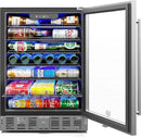 KoolMore 23.4” Inches Small Built-In Glass Door Refrigerator and Beverage Cooler for Soda Cans, 6 Wire Shelves, Adjustable Temperature Range [5.1 Cu. Ft.], 24" Inch (KM-BIR5C-GD) by CozyNest Decor