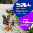Exhart Garden Sculpture, Bear Family Tree Garden Statue with Real Swing, Outdoor Lawn and Yard Art Decoration, 9 x 6.5 x 14 Inch by GreenHaven Gardens