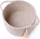 Empty Gift Basket – SweetMemo Mini Woven Rope Organizer Baskets for Gifting, Baby Shower, Desk, Makeup Brushes, Bathroom, Shelves – Small Decorative Storage Bin with Gift Bag & Ribbon – Warm Brown by TinyTreasures Baby Boutique