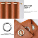 MIULEE Linen Curtains for Bedroom 100% Blackout Thermal Insulated Orange Grommet Room Darkening Curtains & Drapes Fall Decor for Living Room Nursery 52 x 90 Inch (2 Panels) by TinyTreasures Baby Boutique