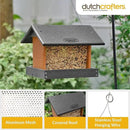 Poly Hanging Hopper Bird Feeder, Large Hanging Bird Feeder for Outside, Outdoors - Amish American Made (Black & Cedar) by CozyNest Decor
