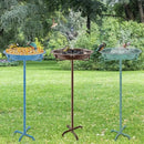 Metal Bird Bath for Outside, 36.2" Height Birdbath Bowl Standing Bird Feeders for Outdoors with 4 Prongs Base Stake, Freestanding Birdfeeders for Garden Yard Lawn Decor (Retro Blue) by GreenHaven Gardens