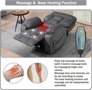 4 OKIN Motor Power Lay Flat Lift Recliner Chair for Elderly Adults Oversized Recliners with Massage Heat, Adjustable Head-Back-Lumbar-Leg-Support, Extended Footrest, 2 Cup Holders by CozyNest Decor