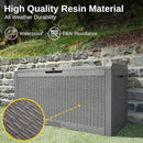 EAST OAK Outdoor Storage Box, 100 Gallon Deck Box, Waterproof Resin Storage Bench for Patio Cushions, Gardening Tools, Pool Accessories, Lockable, UV Resistant, Grey by GreenHaven Gardens