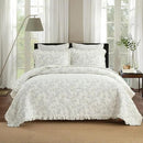 MarCielo 3-Piece 100% Cotton Bedspread Lightweight Quilt Coverlet Embroidery Farmhouse Bedding Set (Floral,Queen (98" X 90")) by CozyNest Decor